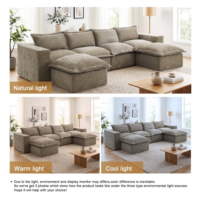 Comfy Cloud Couch Plush Modular Sectional Sofa For Living Room
