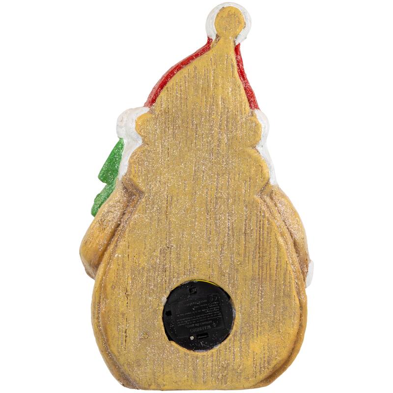LED Lighted Gingerbread Santa Claus Glittered Christmas Figure - 15.5"