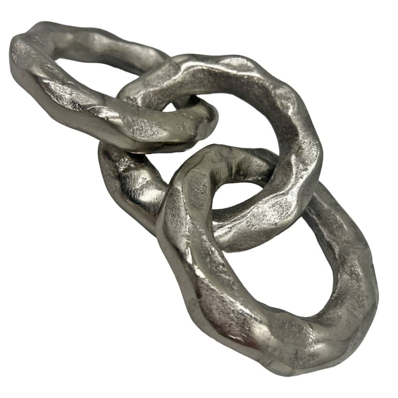 7 Inch Wide Decorative Handmade Aluminum Modern Chain Sculpture