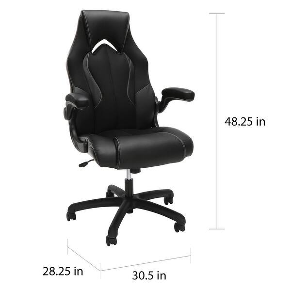 Essentials Ergonomic Leather And Mesh Racing Style Gaming Chair By Ofm Overstock 13524840