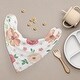 preview thumbnail 2 of 4, Watercolor Floral Fabric Bandana Baby Bibs 3 Pack Set Peach Pink Green and White Boho Shabby Chic Rose Flower Farmhouse