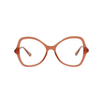 Chloé Cat Eye-Frame Bio Injection Optical Frames, Transparent Lens, Shiny Opal Nude Frame