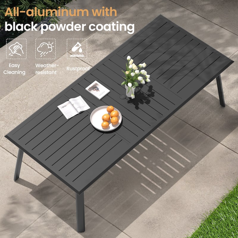 VredHom Outdoor Aluminum Dining Table with Umbrella Hole