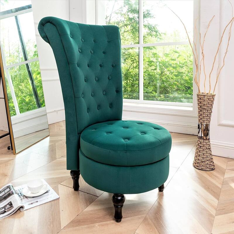 Gosser 20" Wide Velvet High Back Vanity Chair
