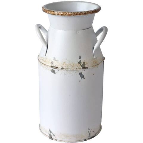 Galvanized Milk Can Antique Retro Vase Holder Plant for Home