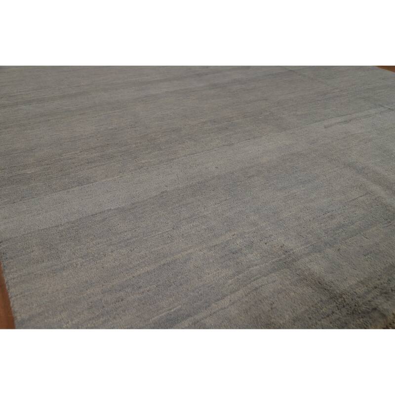 Striped Gray Gabbeh Oriental Area Rug Handmade Wool Carpet - 6'3" x 9'3"