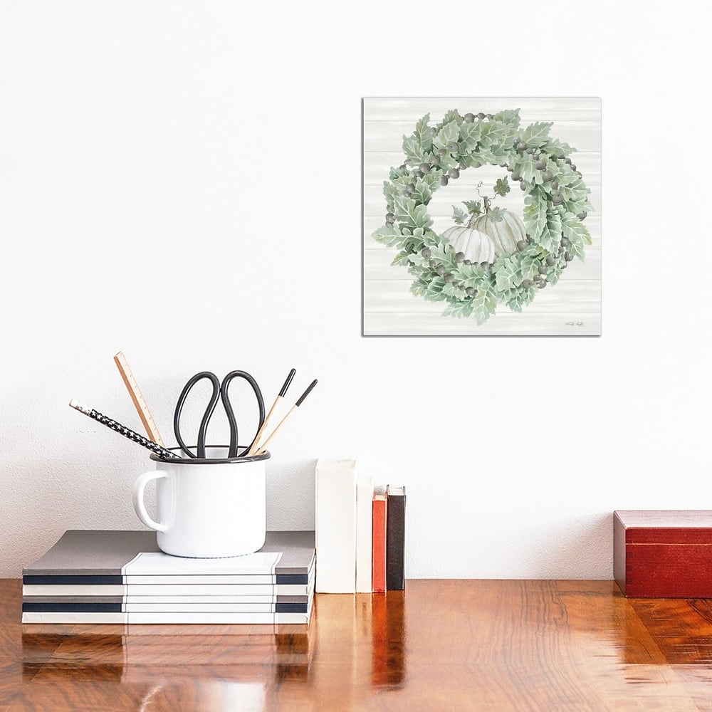 iCanvas "Pumpkin Wreath III" by Cindy Jacobs Canvas Print