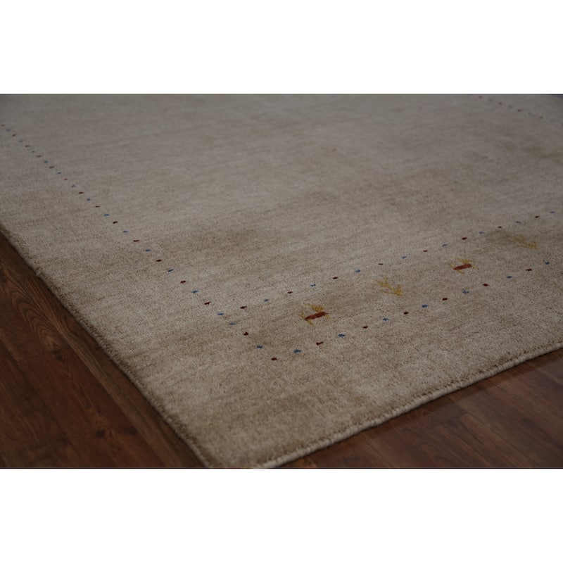 Gabbeh Indian Area Rug Hand-Knotted Bedroom Wool Carpet - 5'5" x 7'6" - 5'5" x 7'6" - Brown