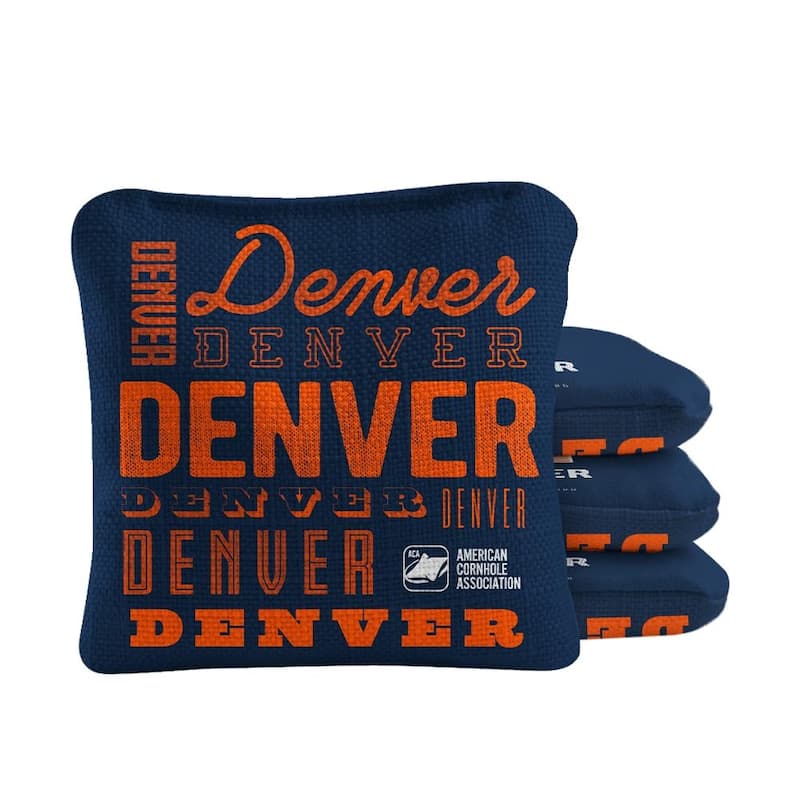 Denver Football Navy Blue Dual Sided Cornhole Bags