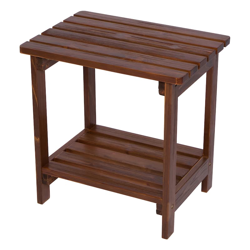 Laguna Adirondack Weather-Resistant 19.75" Wood 2 Tier Side Table by Porch & Den - Oak