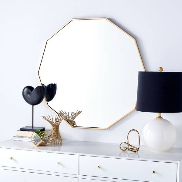 slide 2 of 13, SAFAVIEH Kyna 36-inch Decagon Mirror - 36" W x 0.8" D x 36" H