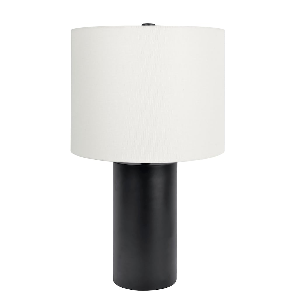 Aura Black Table Lamp with On/Off Switch Black Block Base