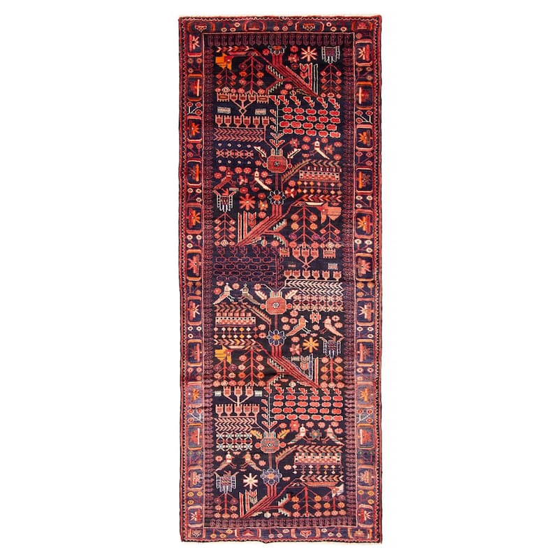 ECARPETGALLERY Hand-knotted Anadol Navy Wool Rug - 3'7 x 9'7 - Dark Navy - 3'7 x 9'7