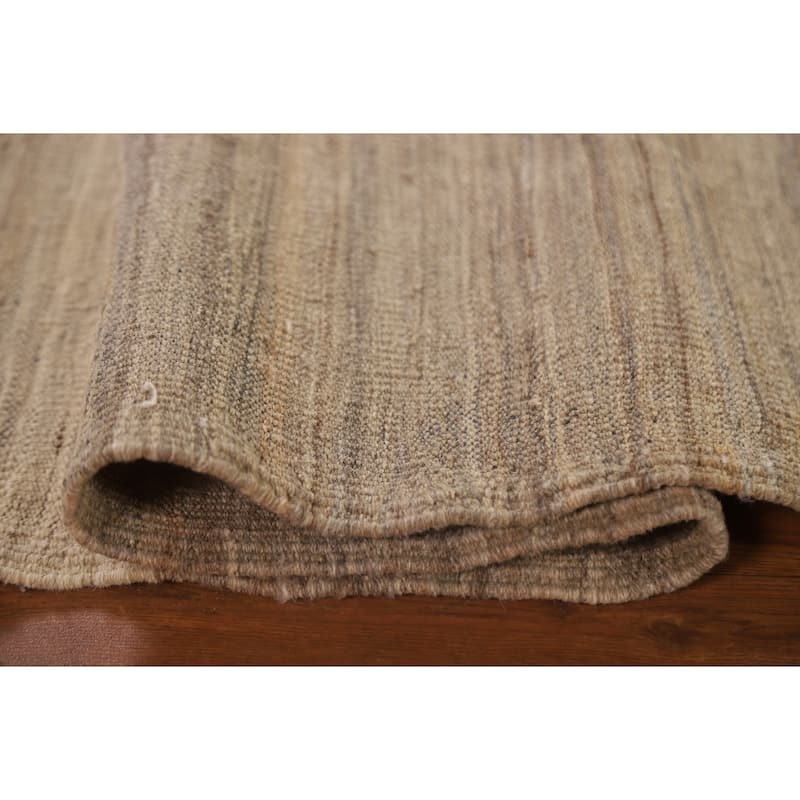 Kilim Earth Tone Modern Area Rug Flat-weave Wool Carpet - 4'9"x 5'11"