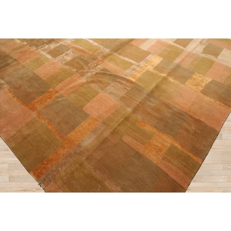 9'9''x13'10" Rose Tibetan Wool Traditional Hand Knotted Oriental Rug - 9' 9'' x 13' 10''