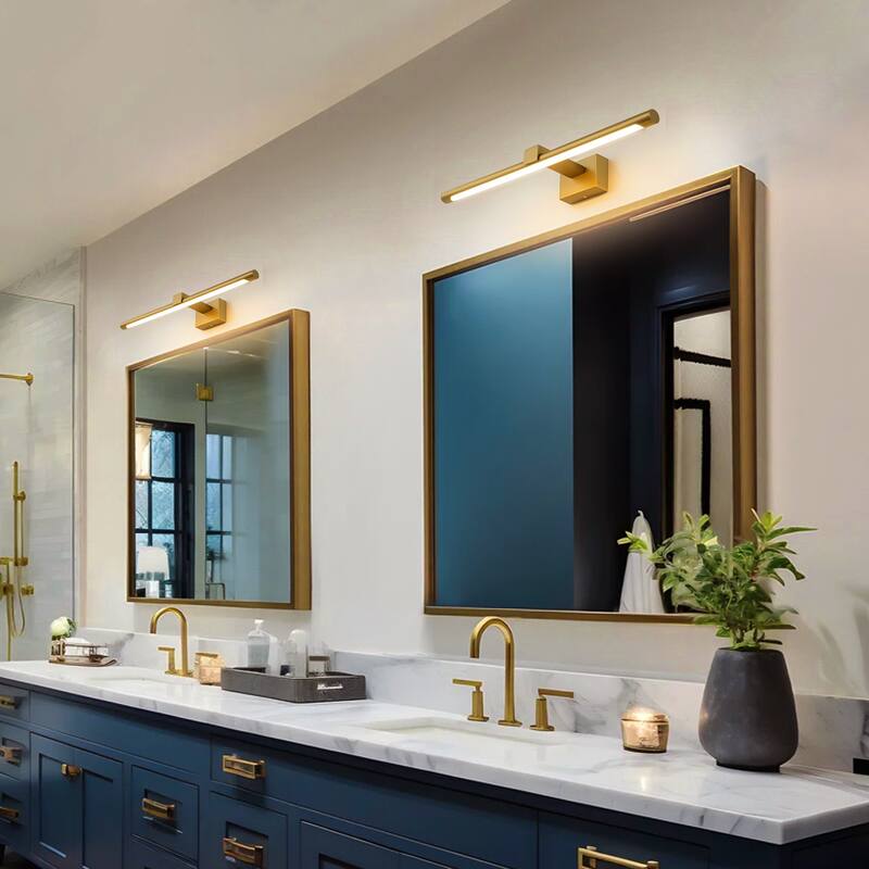 1-light 23.6 in. Modern Linear Cylinder Strip Wall Sconce Dimmable Tube Integrated LED Bathroom Vanity Light