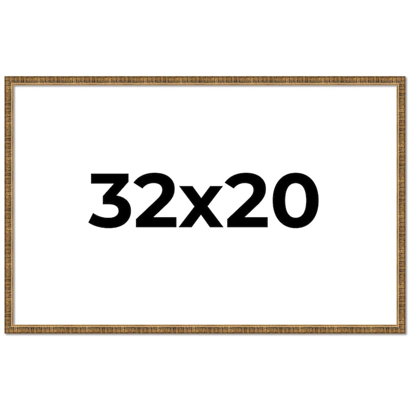 32x20 Frame Black Real Wood Picture Frame Kingsley Gold Distressed Photo Frame with UV Acrylic Foam Board Backing &