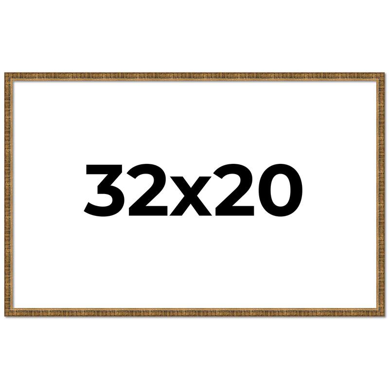 32x20 Frame Gold Solid Wood Picture Frame - Complete Modern Photo