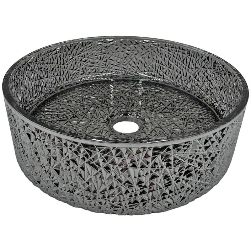 Stadium 16" & 14" Round Basin Glass Bathroom Vessel Sink