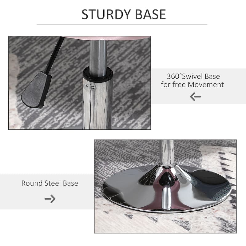 Modern 26" 360° Swivel Adjustable Buttons Tufted Accent Chair with Chrome Frame