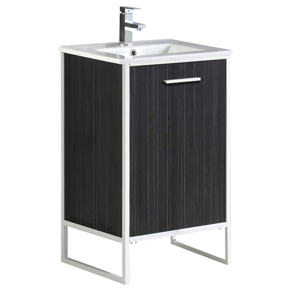 Vdara 24" Silver Gray Bathroom Vanity Cabinet Set