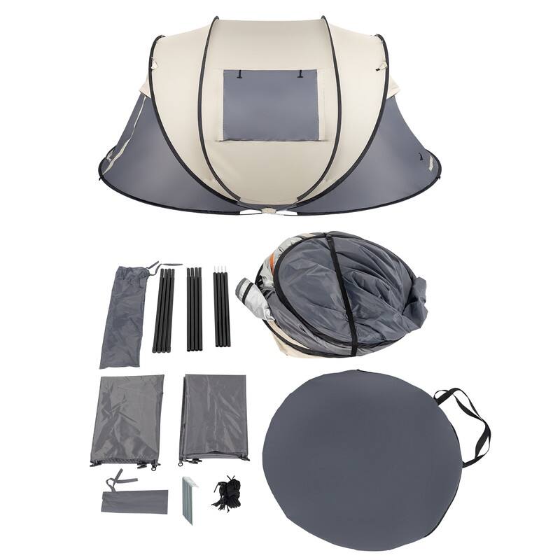 Pop-up Camping 4 Person Tent - 110x78x48 in (WxDxH)