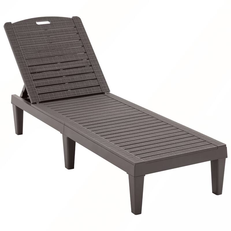 2-Piece Outdoor Chaise Lounges with Adjustable Backrest