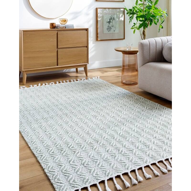 Livabliss Peony Cottage Area Rug - 9' x 12' - Olive/White