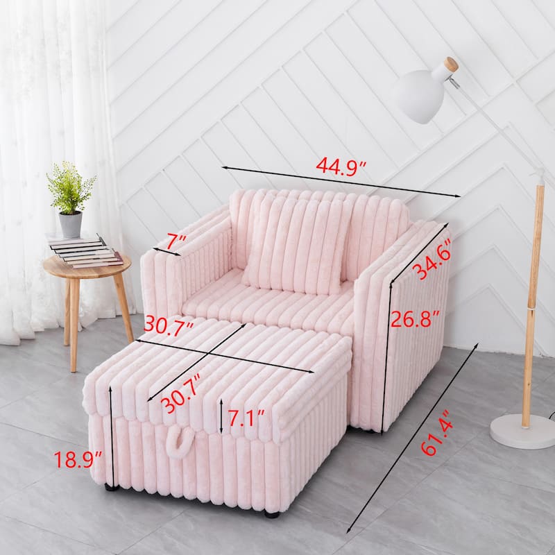 44.9"Soft Modular Sofa Single - Very Comfortable & Stylish. Matches 30.7" Ottoman with Hydraulic Lift. Ideal for Bedroo