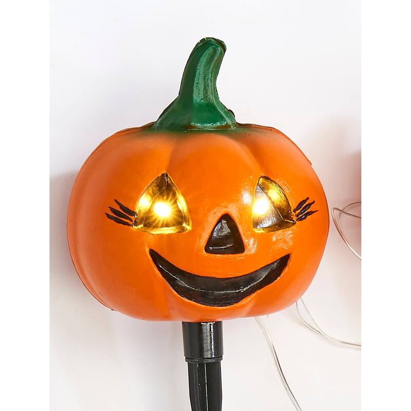 15" Light Up Triple Pumpkin Stake w/ Timer
