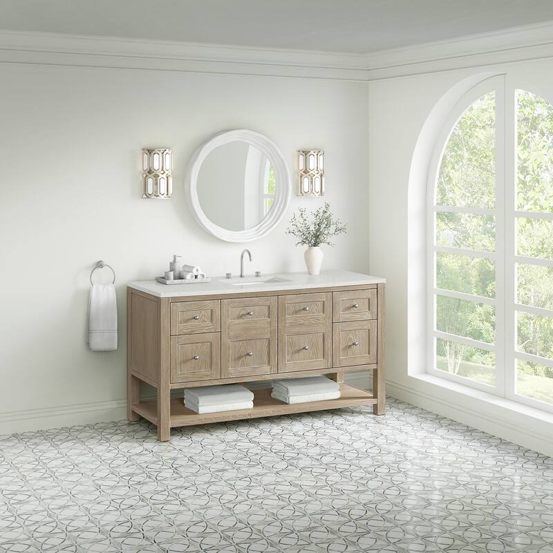 Breckenridge 60" Single Vanity, Whitewashed Oak - 60S