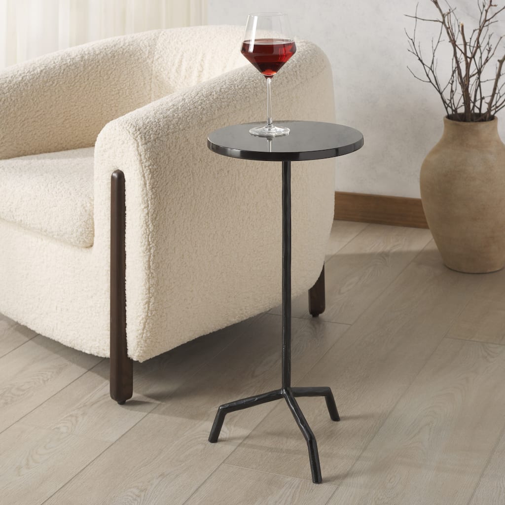SAFAVIEH Couture Fabrianna Marble Top Drink Table - 12"W x 12"D x 24"H