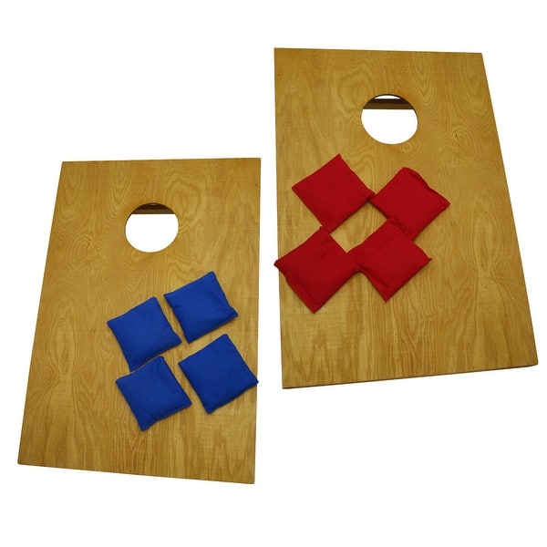 slide 2 of 3, Trademark Innovations3' Acacia Wood Cornhole Boards & Bean Bag Toss Set Premium All Wood