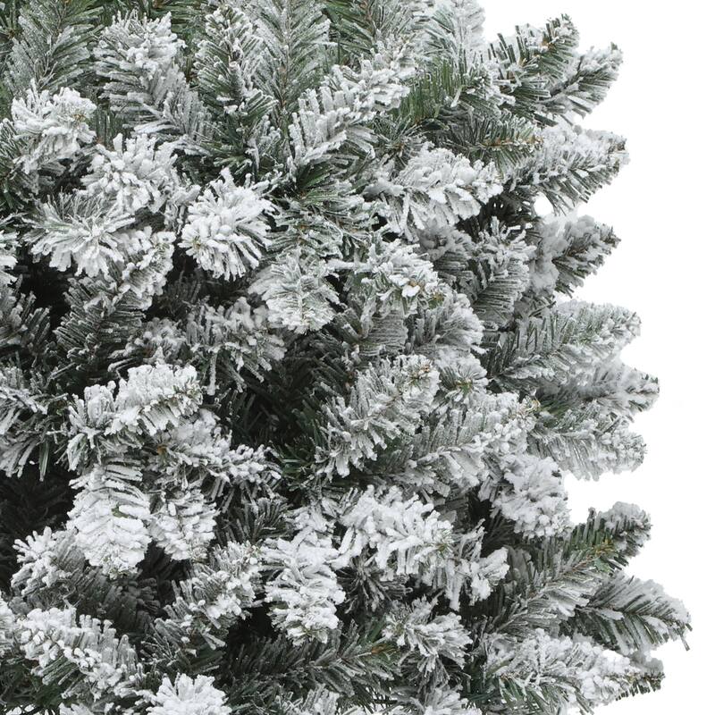 6ft Pre-lit Artificial Flocked Pencil Kingswood Fir Christmas Trees