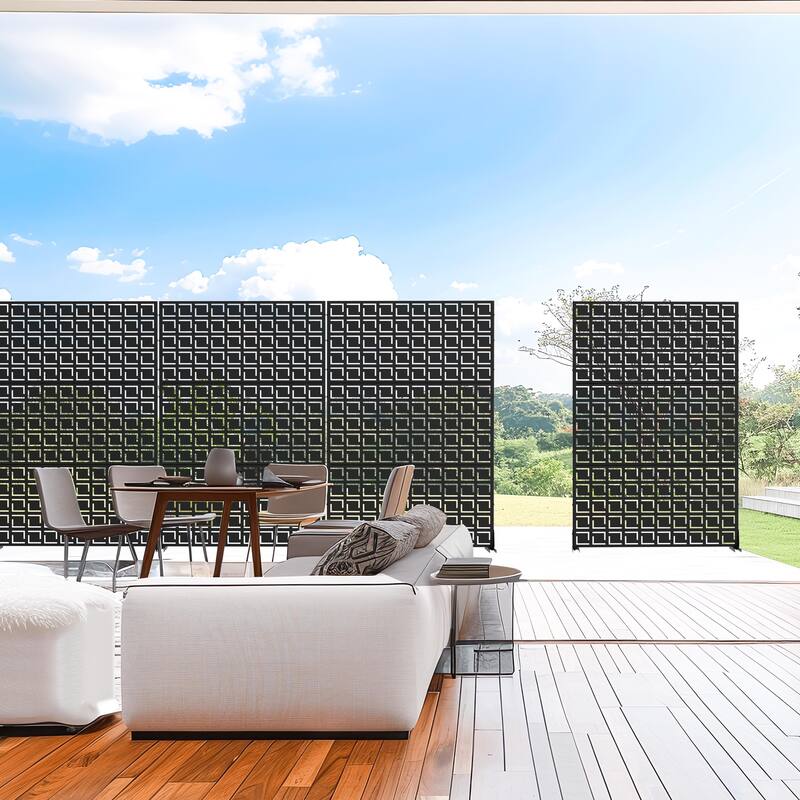Outdoor Privacy Screen Metal Privacy Screen Panel Free Standing - 72*47