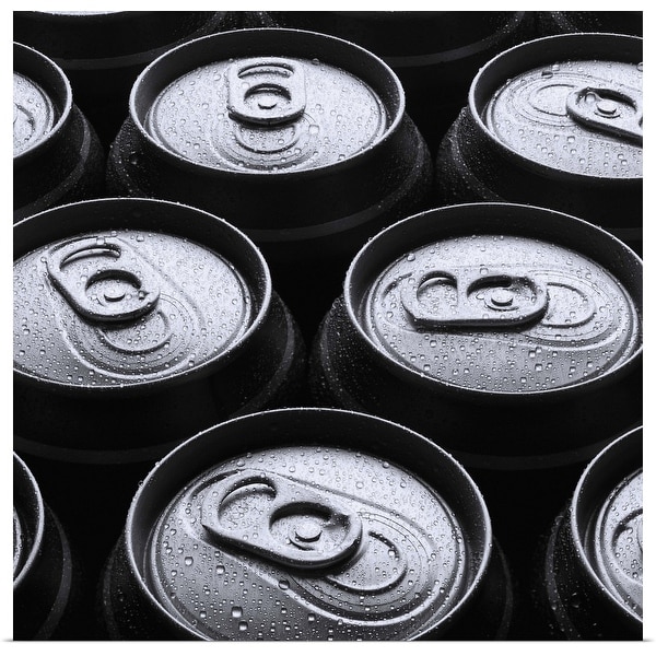"Eleven wet beer cans outdoors" Poster Print