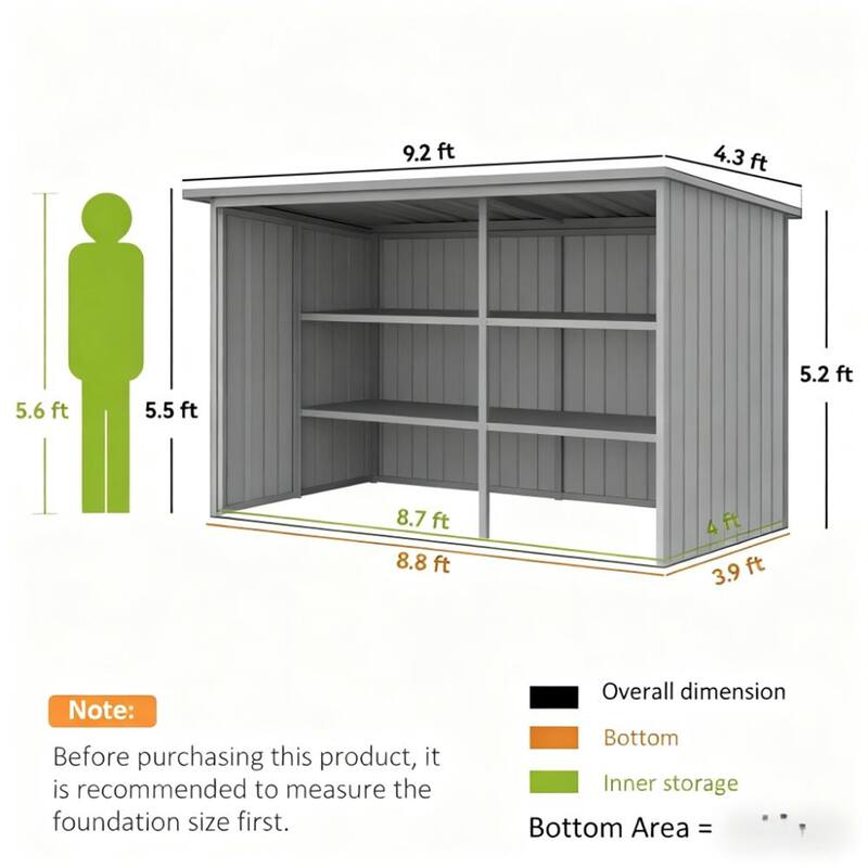 Garden Metal Outdoor Storage Shed, Tool House with Double Lockable Doors