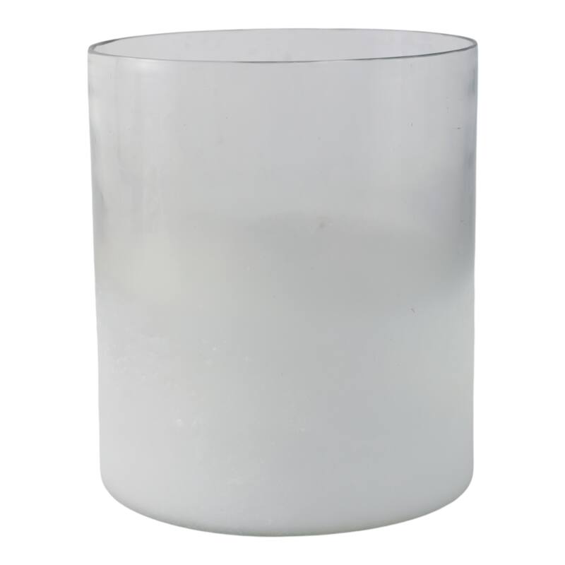 Glass Frosted Finish Pillar Candle Holder - Clear