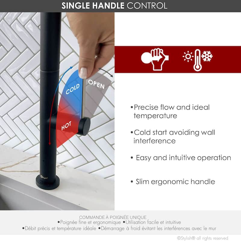 Single Handle Pull-Down Sprayer Kitchen Faucet K-141 - Height: 17.25" Spout H: 9" Spout R: 9"