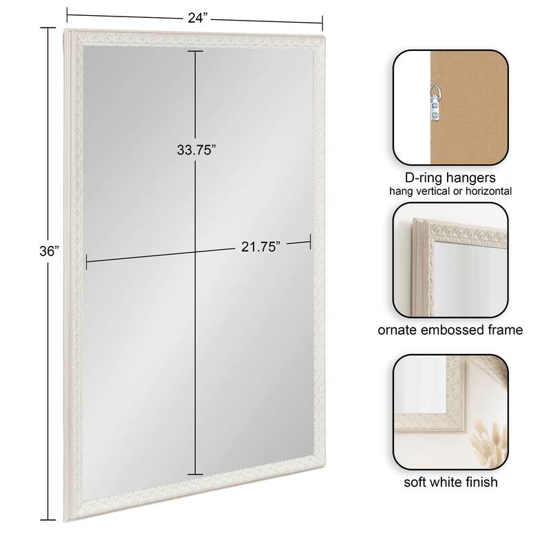 Kate and Laurel Johann Rectangle Wall Mirror