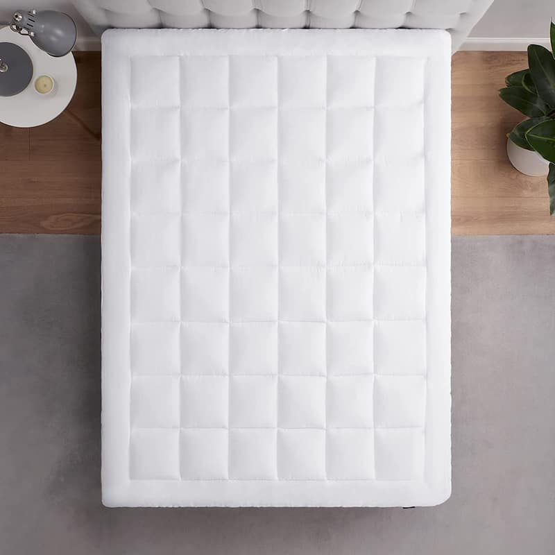 Serta ComfortSure Deluxe Pillow Top Mattress Pad, Cotton Dobby Cover