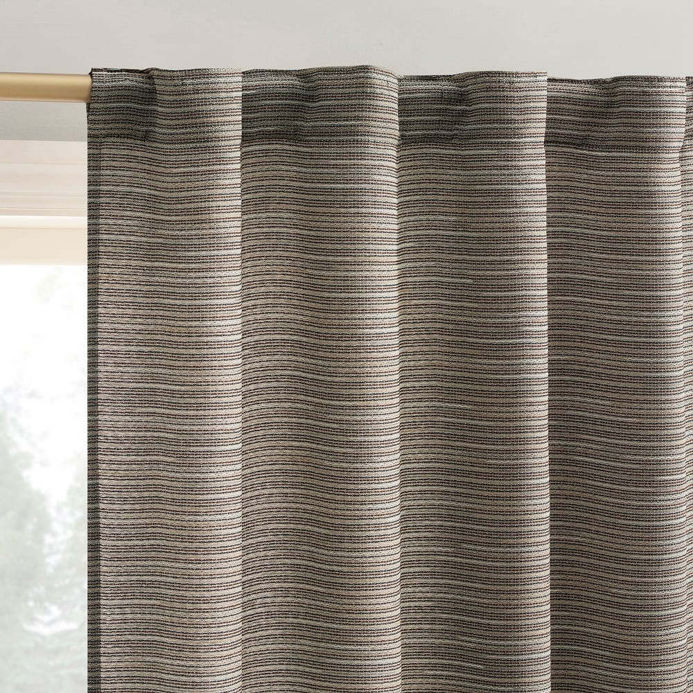 No. 918 Laurel Space Dyed Textured Semi-Sheer Back Tab 1-Piece Curtain Panel, Single Panel