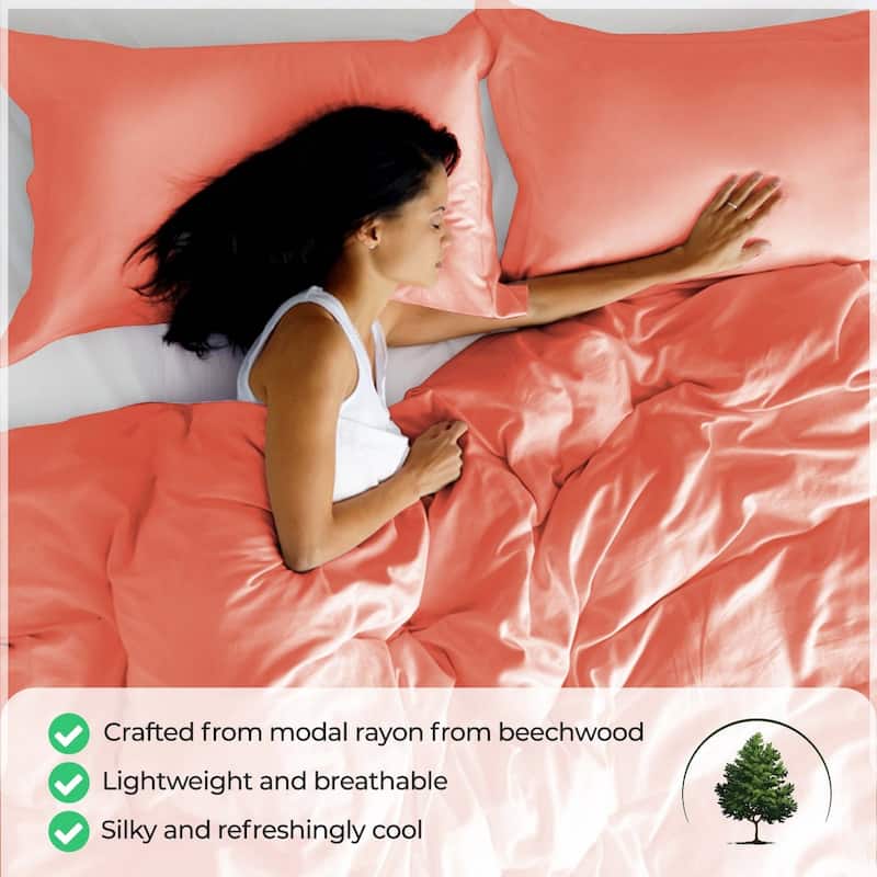 Superior Modal 300-Thread Count Solid Duvet Cover Set