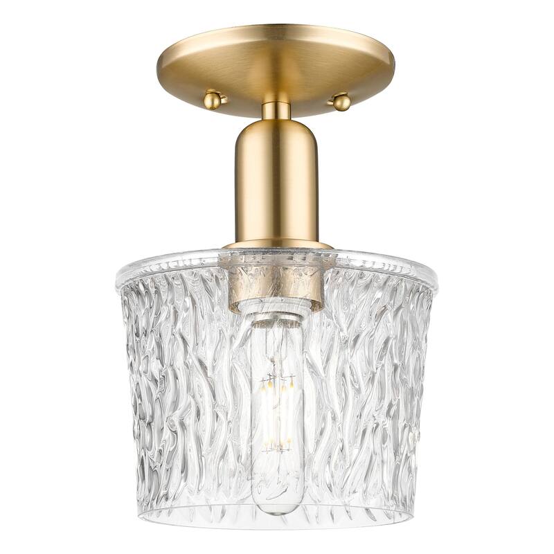 Innovations Lighting 716-1C-10-7 Niagara Semi-Flush Niagara 7" Wide - Champagne Bronze / Clear