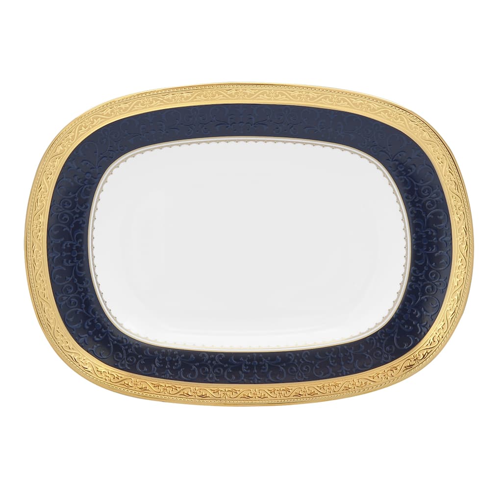 Odessa Cobalt Gold Butter/Relish Tray, 8.25"