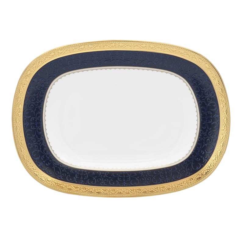 Odessa Cobalt Gold Butter/Relish Tray, 8.25"