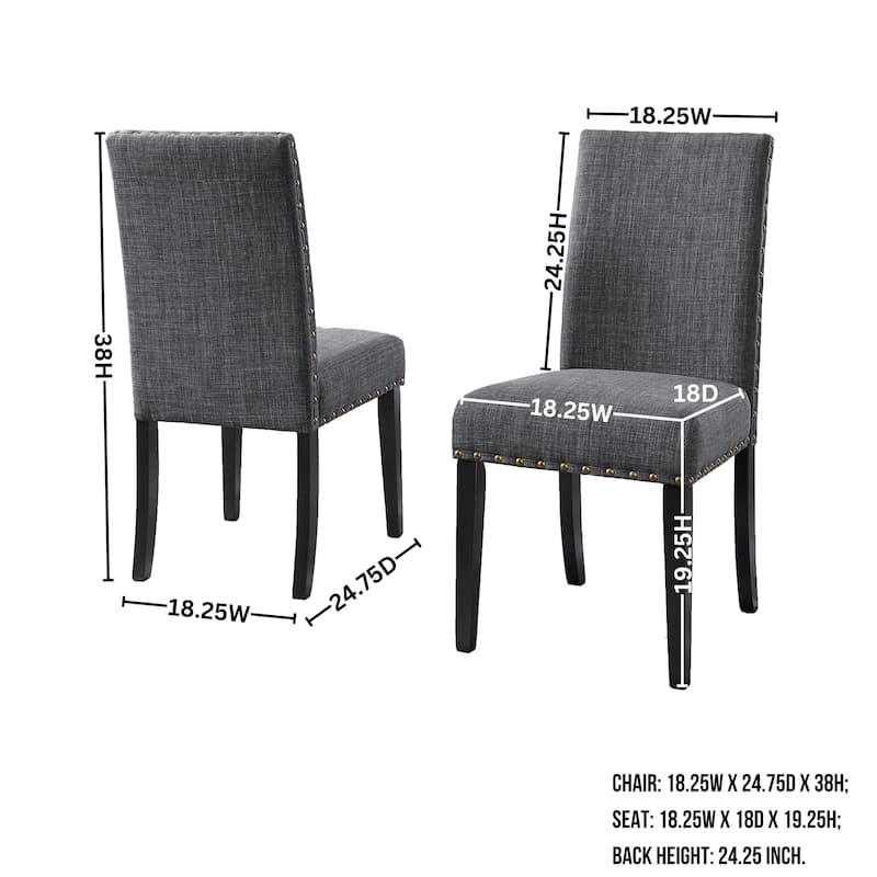 Roundhill Furniture Biony Espresso Wood 5-piece Dining Set with Nailhead Trim