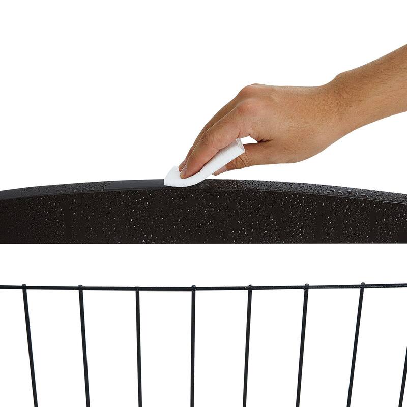 Modern 4 Panels Foldable and Expandable Freestanding Pet Gate with Footpads - 96.46 x 9.65 x 32.01 in