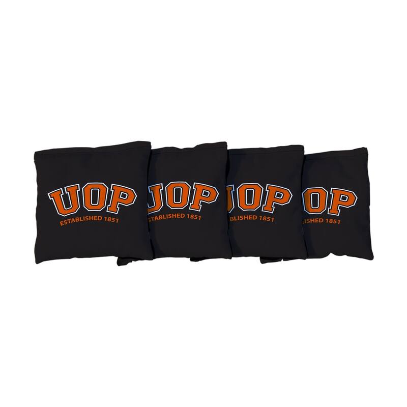 College Vault Pacific Tigers Black Cornhole Bags - Corn Filled