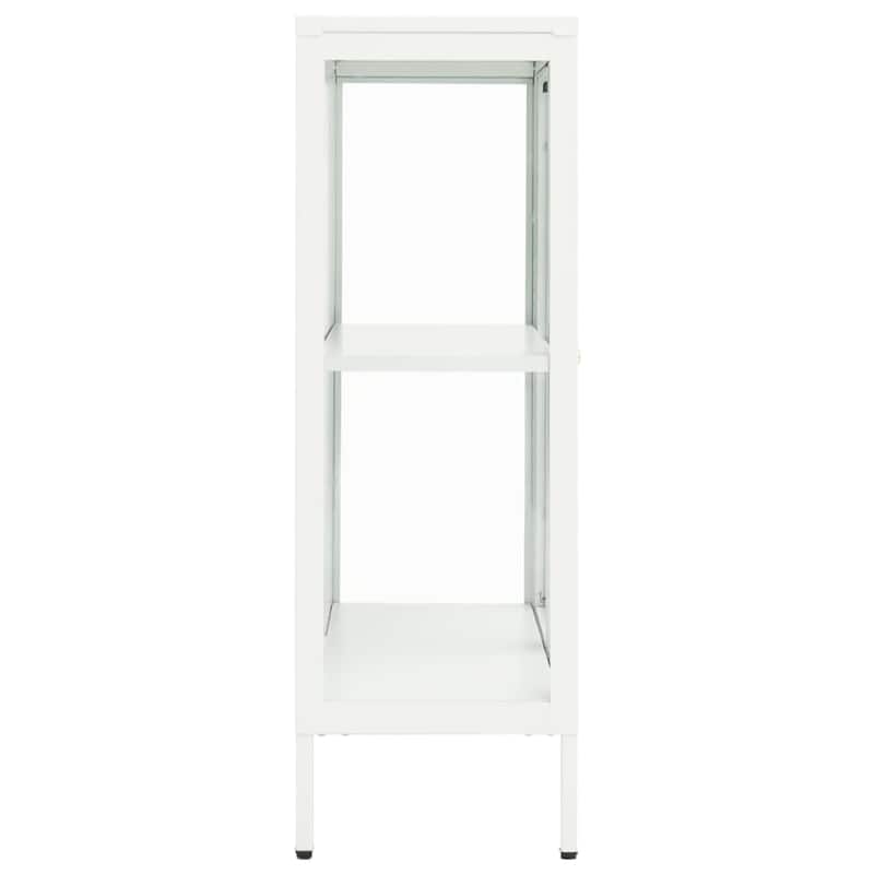 vidaXL Sideboard White 29.5"x13.8"x41.3" Steel and Glass